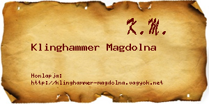Klinghammer Magdolna névjegykártya