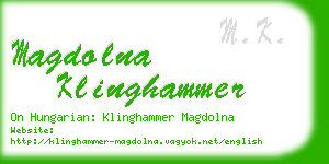 magdolna klinghammer business card